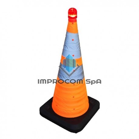 CONO DE SEGURIDAD 70 CM RETRÁCTIL CON BALIZA