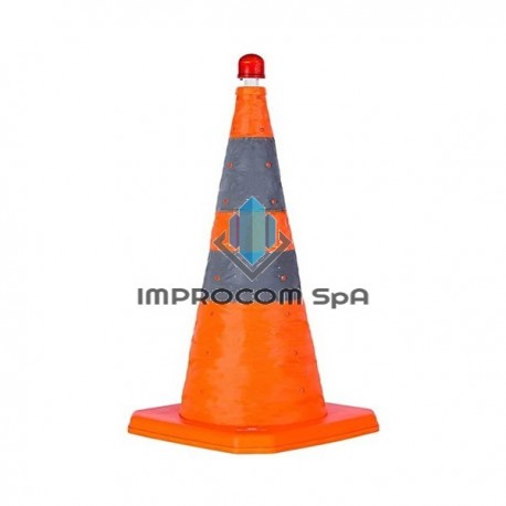 CONO DE SEGURIDAD 70 CM RETRÁCTIL CON BALIZA