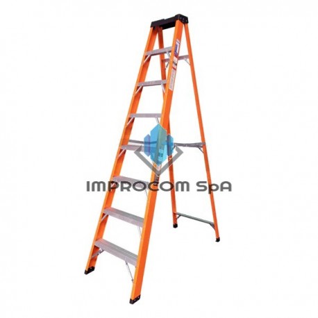 ESCALERA TIJERA FIBRA DE VIDRIO 8 PELDAÑOS